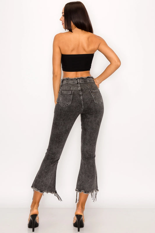 Rhinestone Daydream Pants, Charcoal