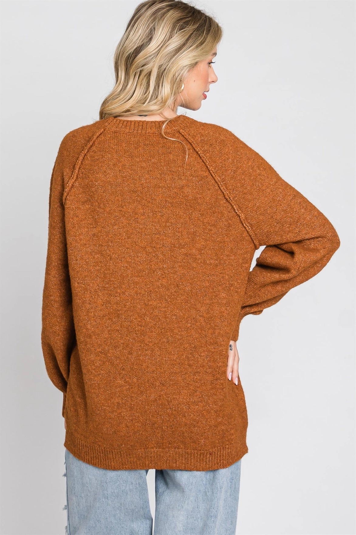 Pulling Heartstrings Sweater, Rust