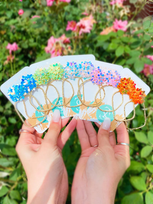 Flower Iridescent Hoops