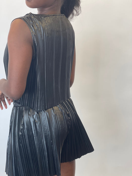Crinkled Press Faux Leather Bottoms