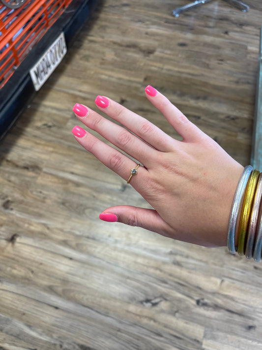 Black Crystral Gold Ring