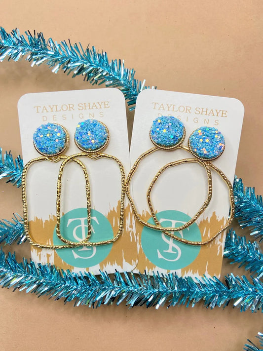 Glitter Top Hoops