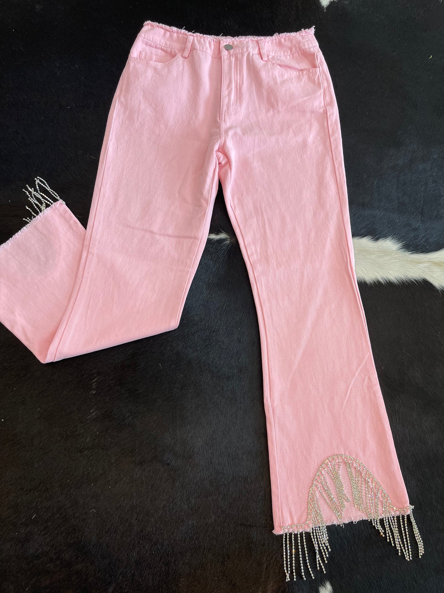 Rhinestone Cowgirl Jeans, Baby Pink