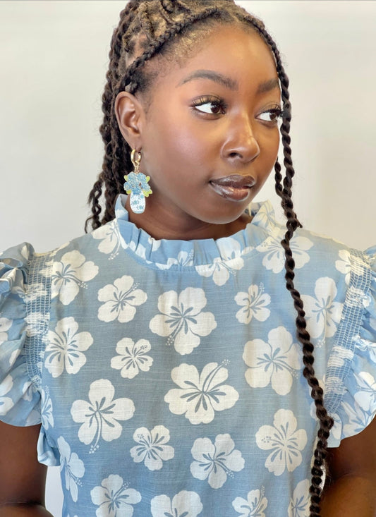 Sofia Enamel Hydrangea Ginger Jar Earrings