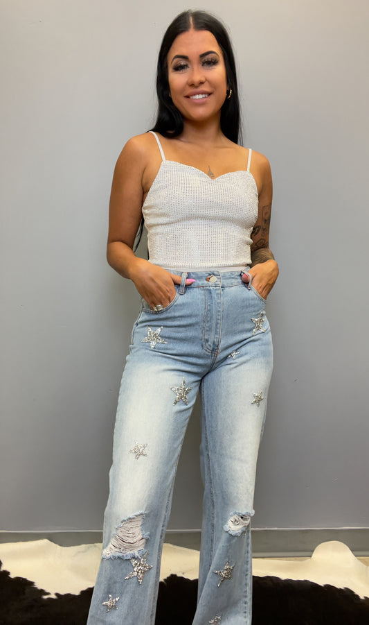 Remember My Name Rhinestone Bodysuit