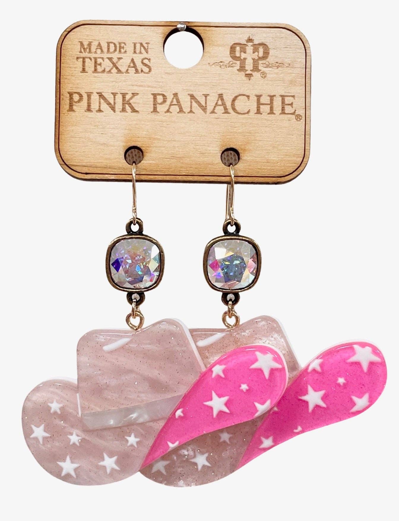 Pink Cowboy Hat Earrings