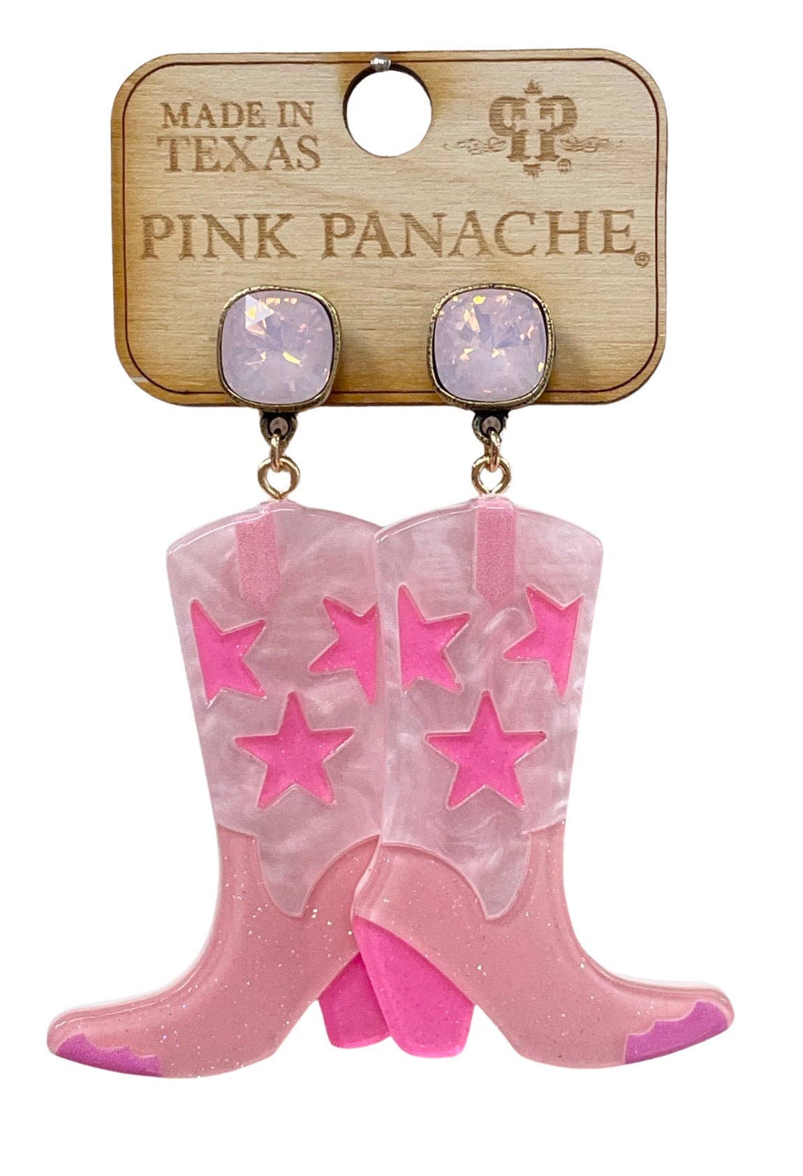 Pink Cowboy Boot Earrings