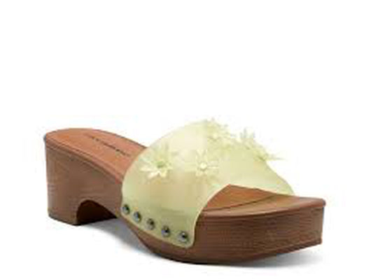 Dancing Flowers Shoes, Lime Green