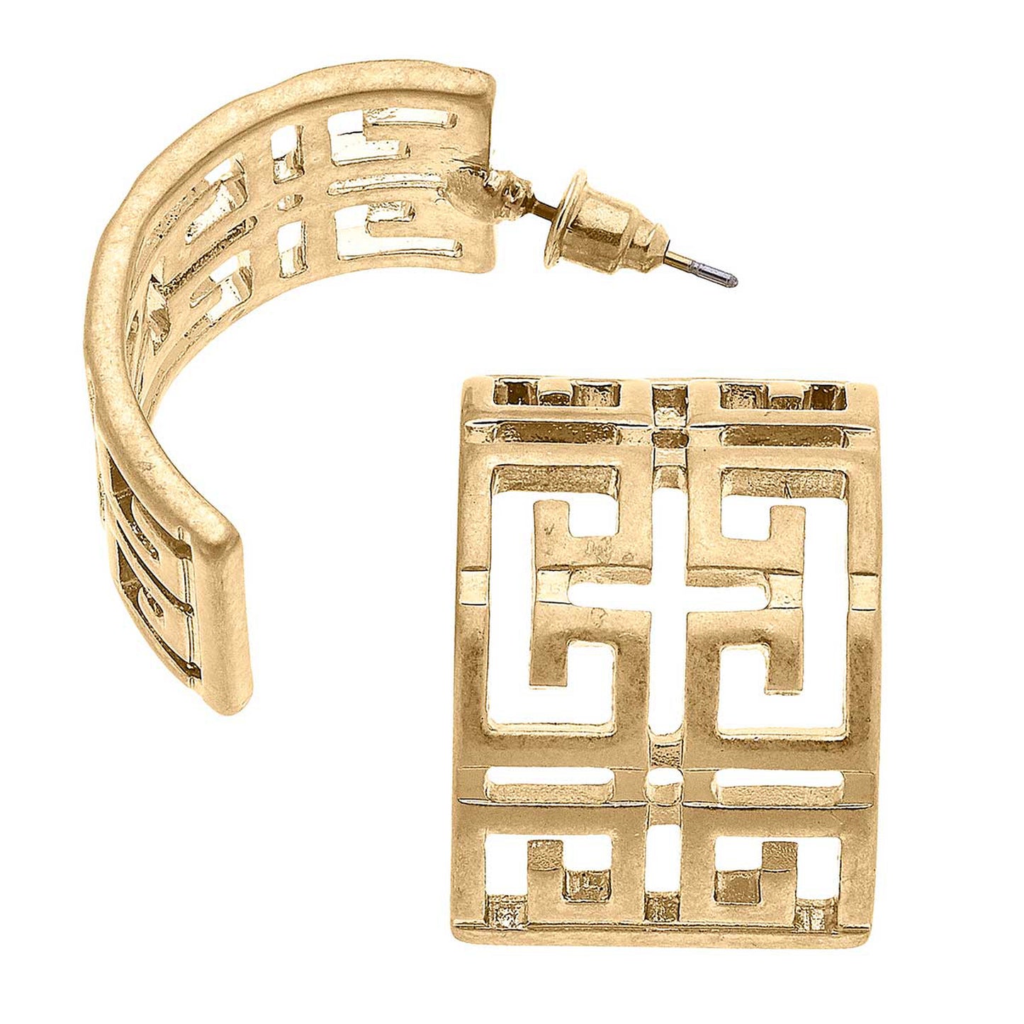 Brennan Greek Keys Hoop Earrings