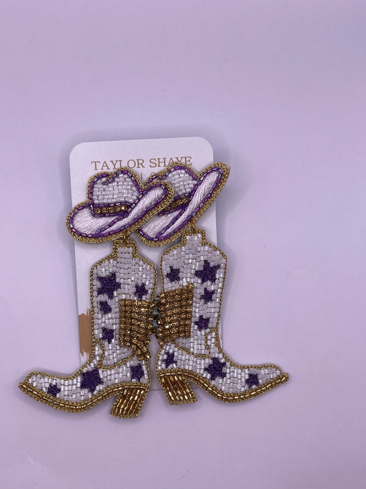 Alex Star Boots, Purple/Gold