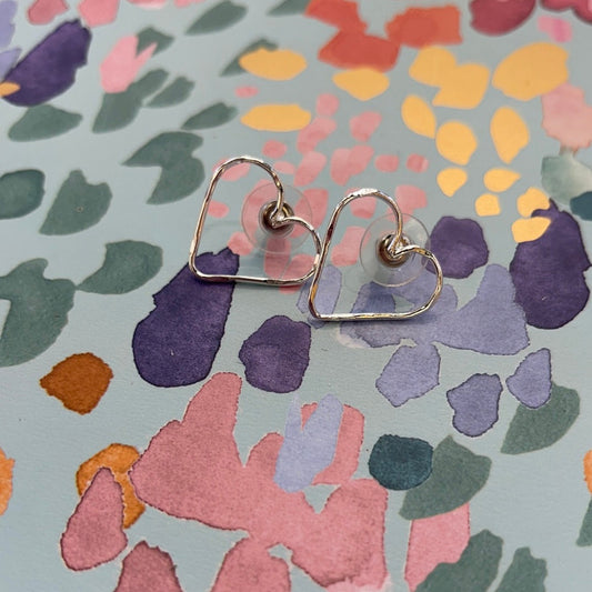 Silver Heart Stud Earring