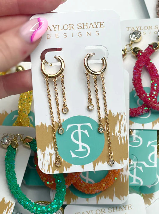 Filled Tilly Drop Earrings, Gold