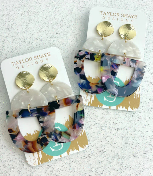 Dark Rainbow Drop Earrings
