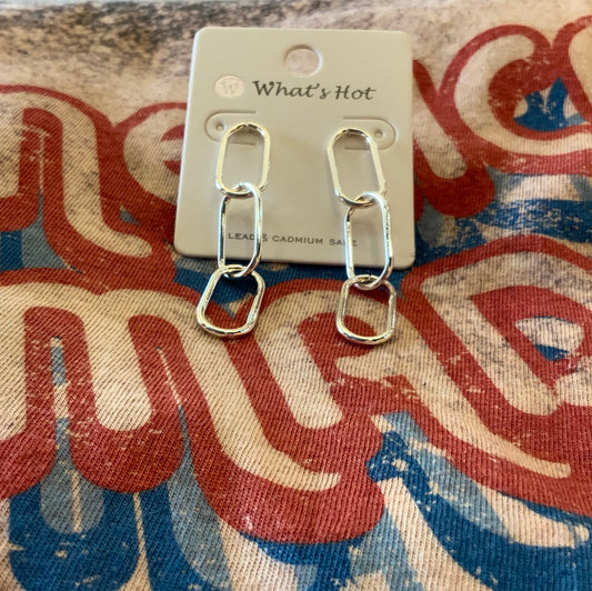 Silver Chain Drop Earrings