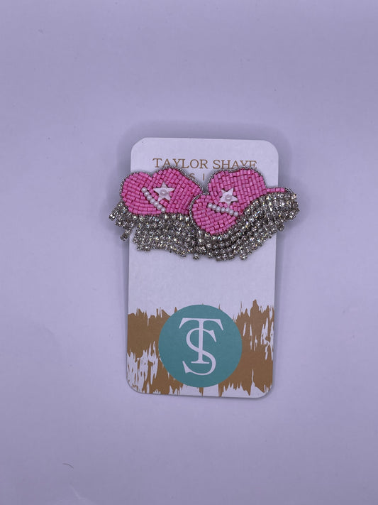 Cowgirl Hat Studs, Pink
