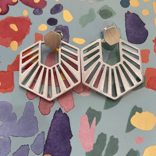 Open Hexagon Earrings