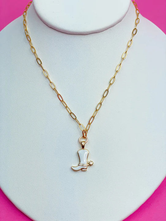 Boot Paperclip Chain Necklace